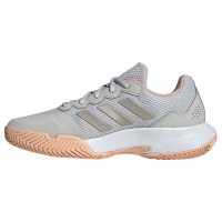 Zapatillas Adidas Gamecourt 2.0 Gris Metalizado Coral Mujer  Oferta + Barato