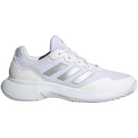 Adidas GameCourt 2 Tênis Feminino Branco Prata Metal  Oferta + Barato