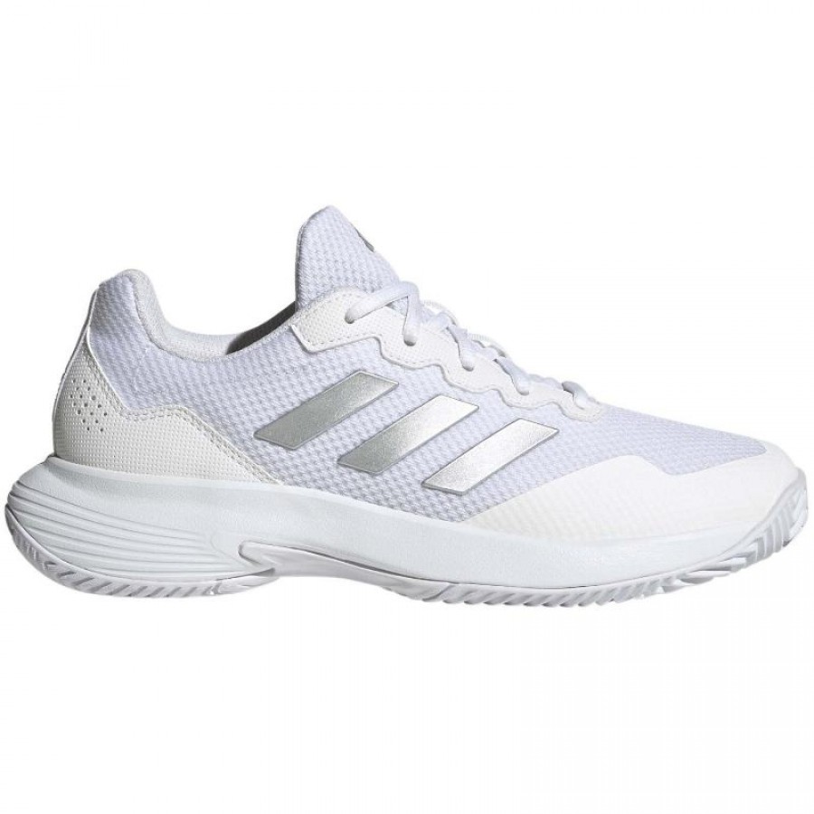 Adidas GameCourt 2 Tênis Feminino Branco Prata Metal  Oferta + Barato