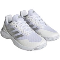 Adidas GameCourt 2 Tênis Feminino Branco Prata Metal  Oferta + Barato