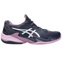 Sneakers Asics Court FF 3 Indigo Blu Bianco Donna - TERRA BATTUTA  Offerta + Economico
