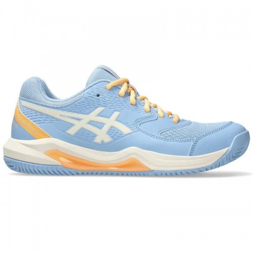 Zapatillas Asics Gel Dedicate 8 Padel Azul Stone Crema Mujer