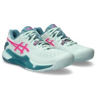 Chaussures Femme Asics Gel Resolution 9 Padel Mint Pink Fluor  Offre - Pas cher