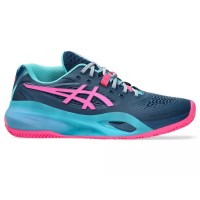 Zapatillas Asics Gel Resolution X Padel Azul Mako Rosa  Oferta + Barato