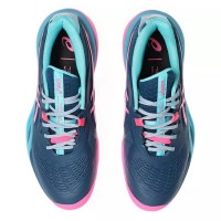 Zapatillas Asics Gel Resolution X Padel Azul Mako Rosa  Oferta + Barato