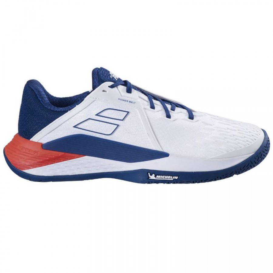 Zapatillas Babolat Propulse Fury 3 Blanco Azul Rojo  Oferta + Barato
