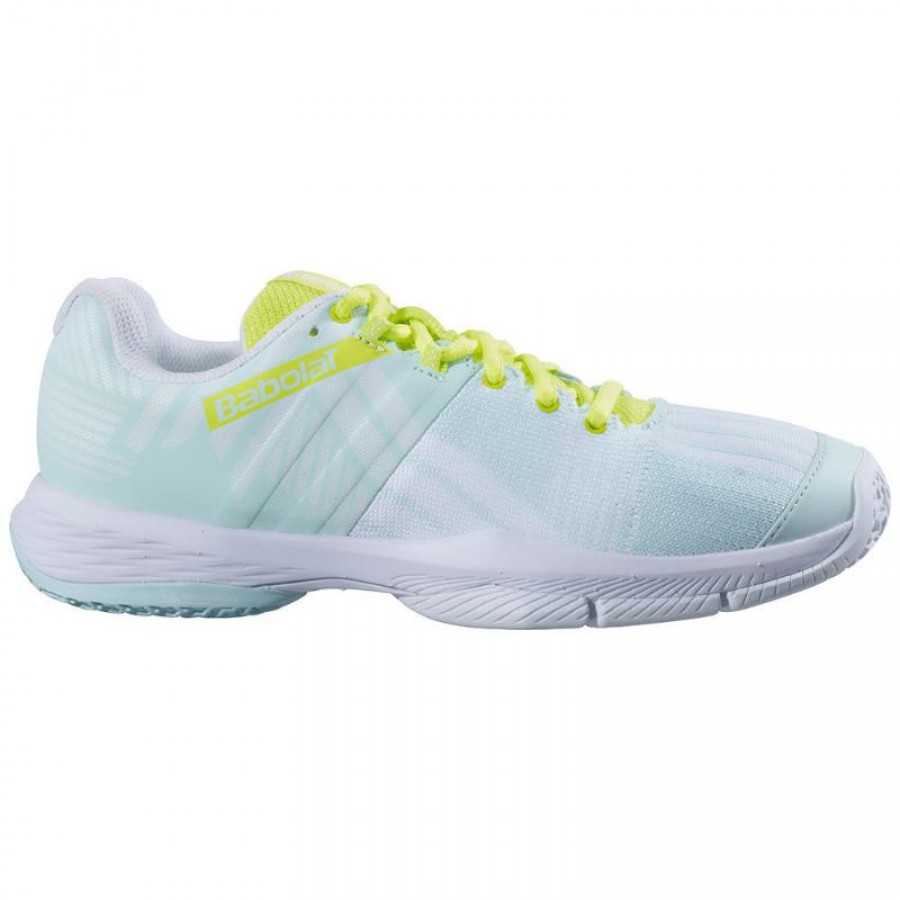 Zapatillas Babolat Sensa Azul Amarillo Fluor Mujer  Oferta + Barato