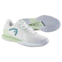 Zapatillas Head Sprint Pro 4.0 Clay Blanco Verde Claro Mujer  Oferta + Barato
