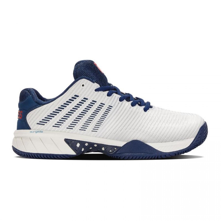 Kswiss Hypercourt Express 2 HB White Blue Baskets   Offre - Pas cher