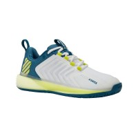 Zapatillas Kswiss Ultrashot 3 Blanco Azul Amarillo Fluor  Oferta + Barato