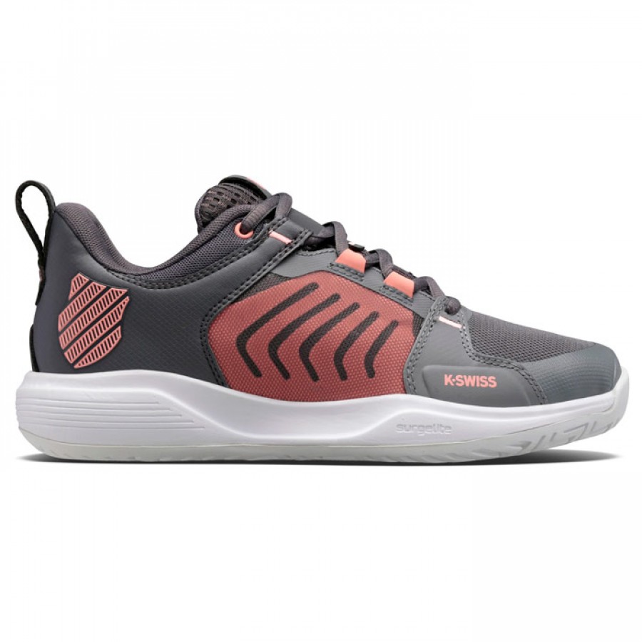 Zapatillas Kswiss Ultrashot Team Gris Rosa Mujer  Oferta + Barato