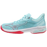 Zapatillas Mizuno Wave Exceed Tour 5 CC Turquesa Blanco Mujer  Oferta + Barato