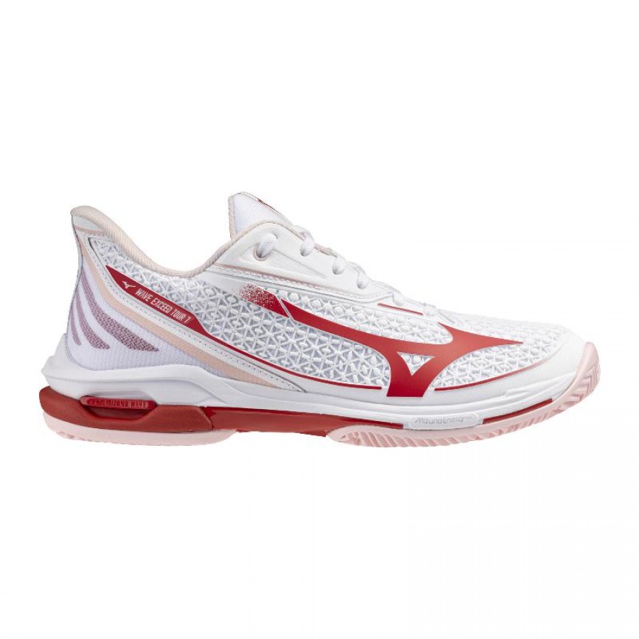 Tênis femininos Mizuno Wave Exceed Tour 7 Clay White Red