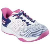 Zapatillas Skechers Viper Court Reload Blanco Azul Marino Mujer