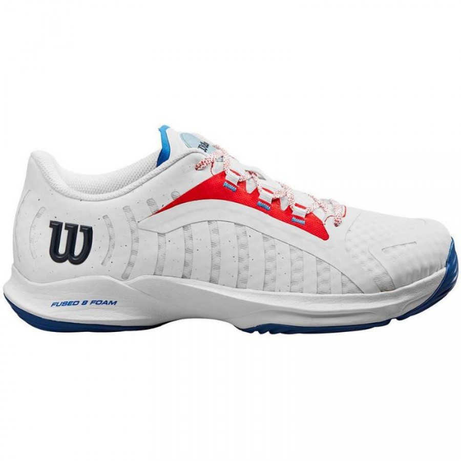 Zapatillas Wilson Hurakn Pro Blanco Rojo Azul Mujer  Oferta + Barato