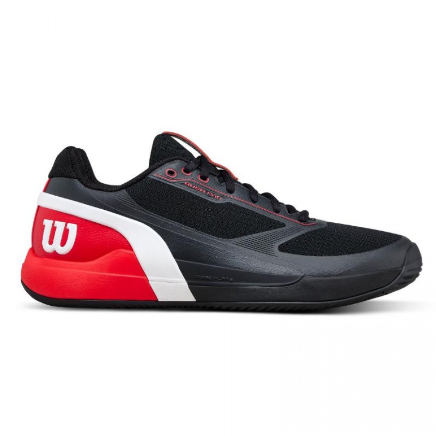 Wilson Rush Pro 5 Padel Black Red Sneakers