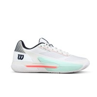 Tênis Wilson Rush Tour 5 Clay White Aqua Coral